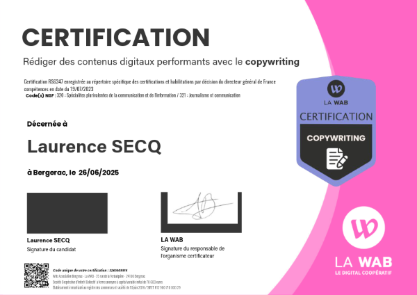 certification copywriting