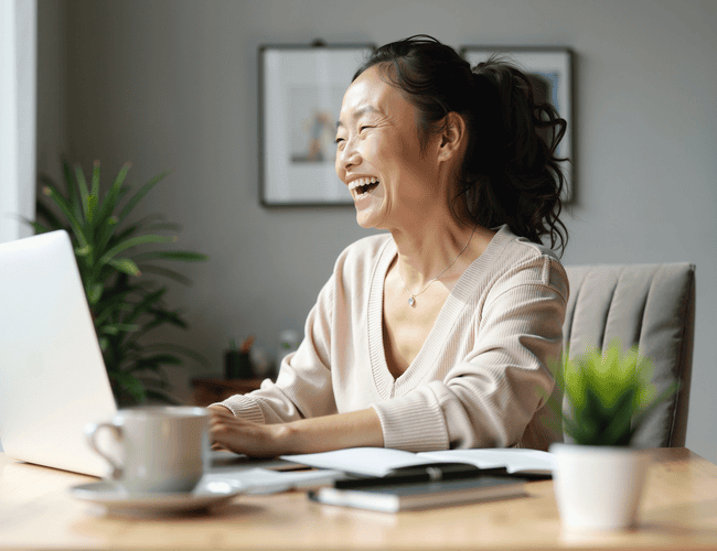Entrepreneuse heureuse